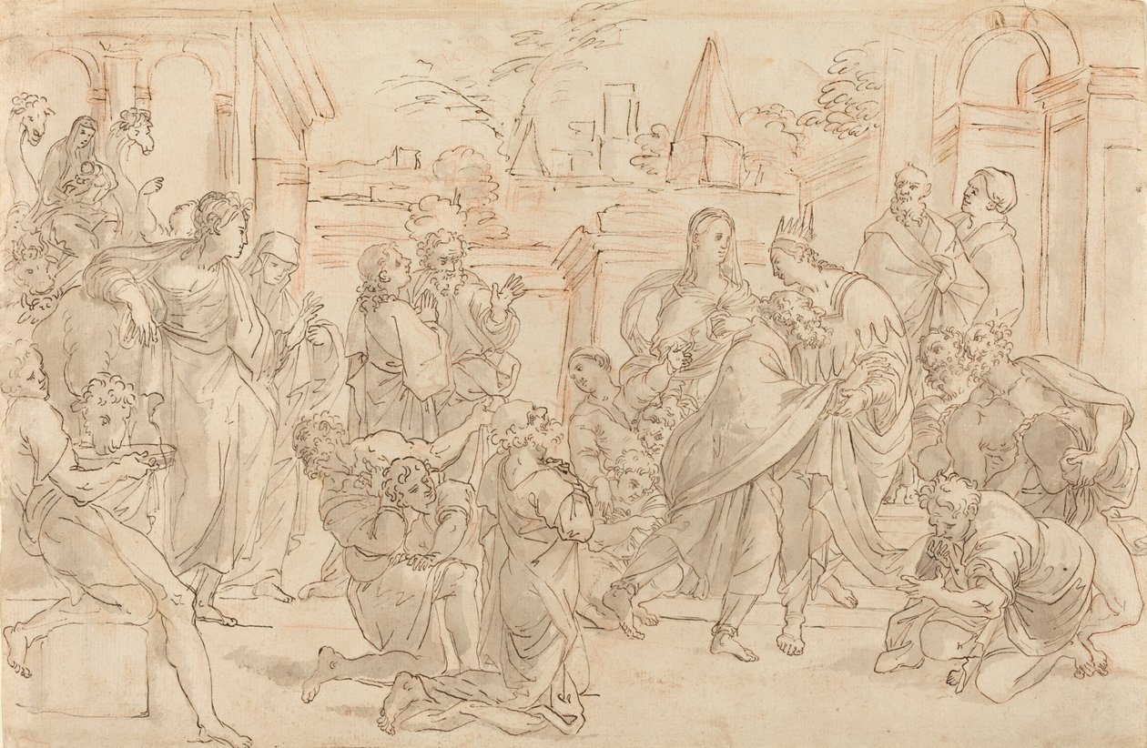 Josef a jeho bratr v Egyptě [verso], 17. století. od Unbekannt