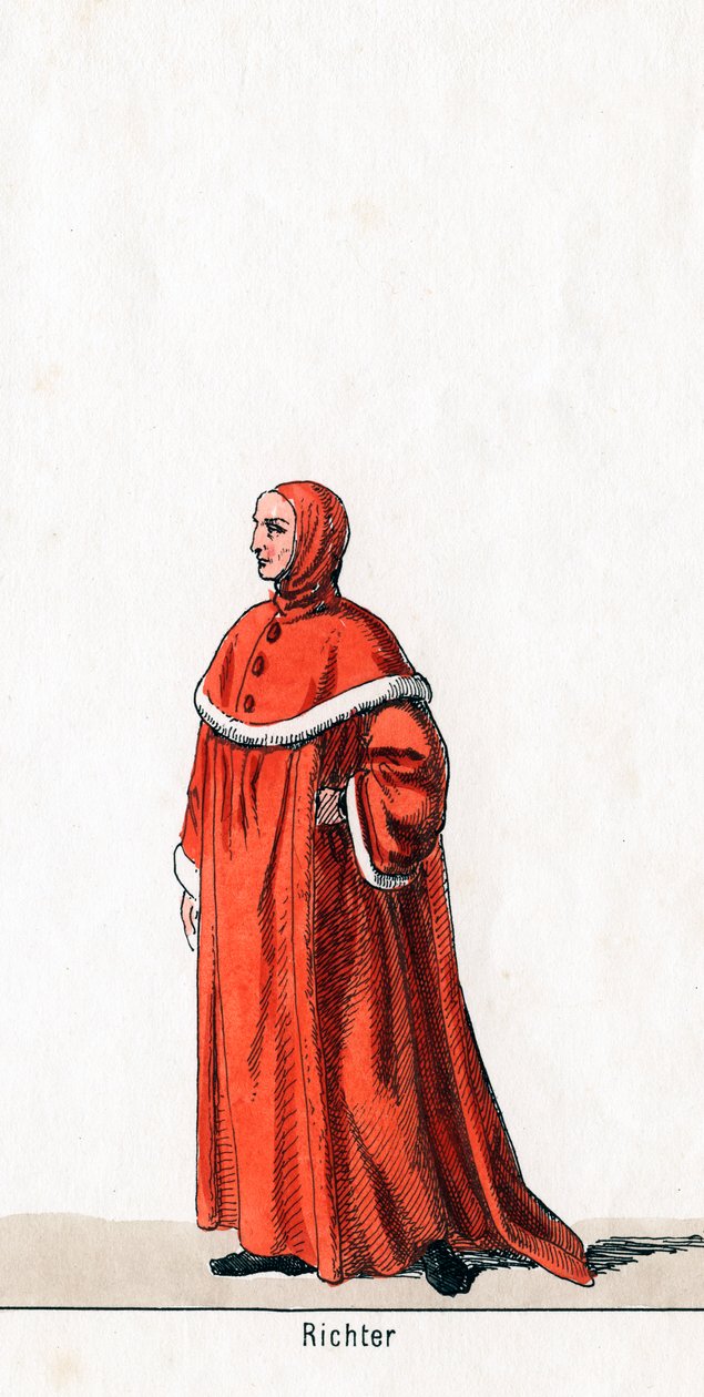 Soudce, návrh kostýmů pro Shakespearovu hru, Jindřich VIII., 19. století od Unbekannt