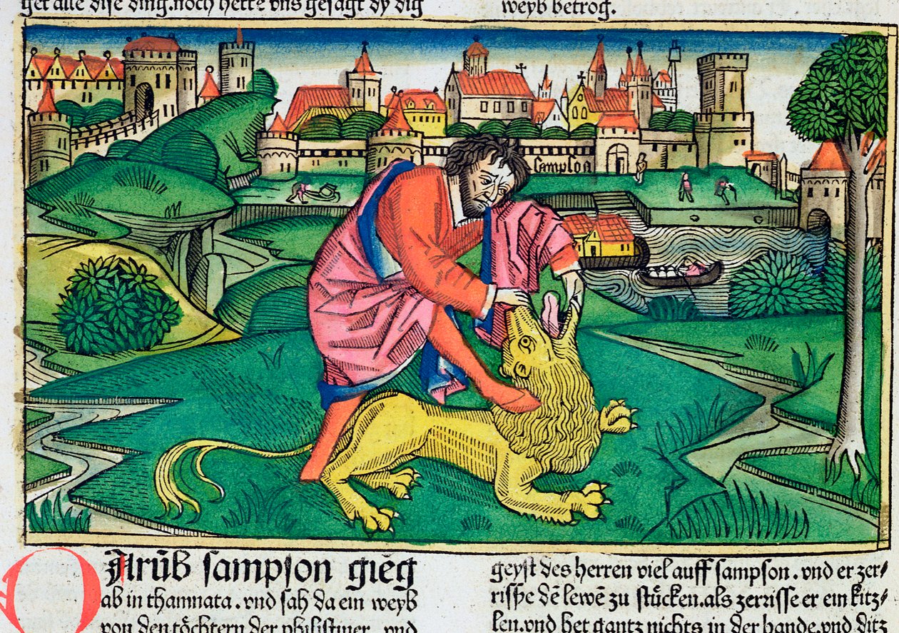 Soudců 14:5-9: Samson zabíjí lva od Unbekannt