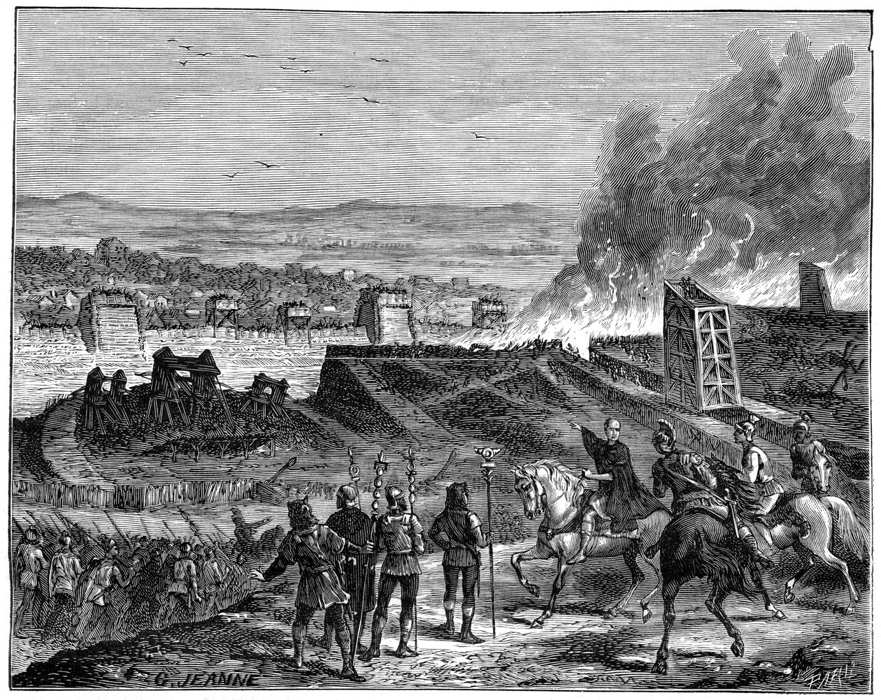 Julius Caesar obléhání Alesii v Galii, 52 př. n. l. 1882-1884 od Unbekannt
