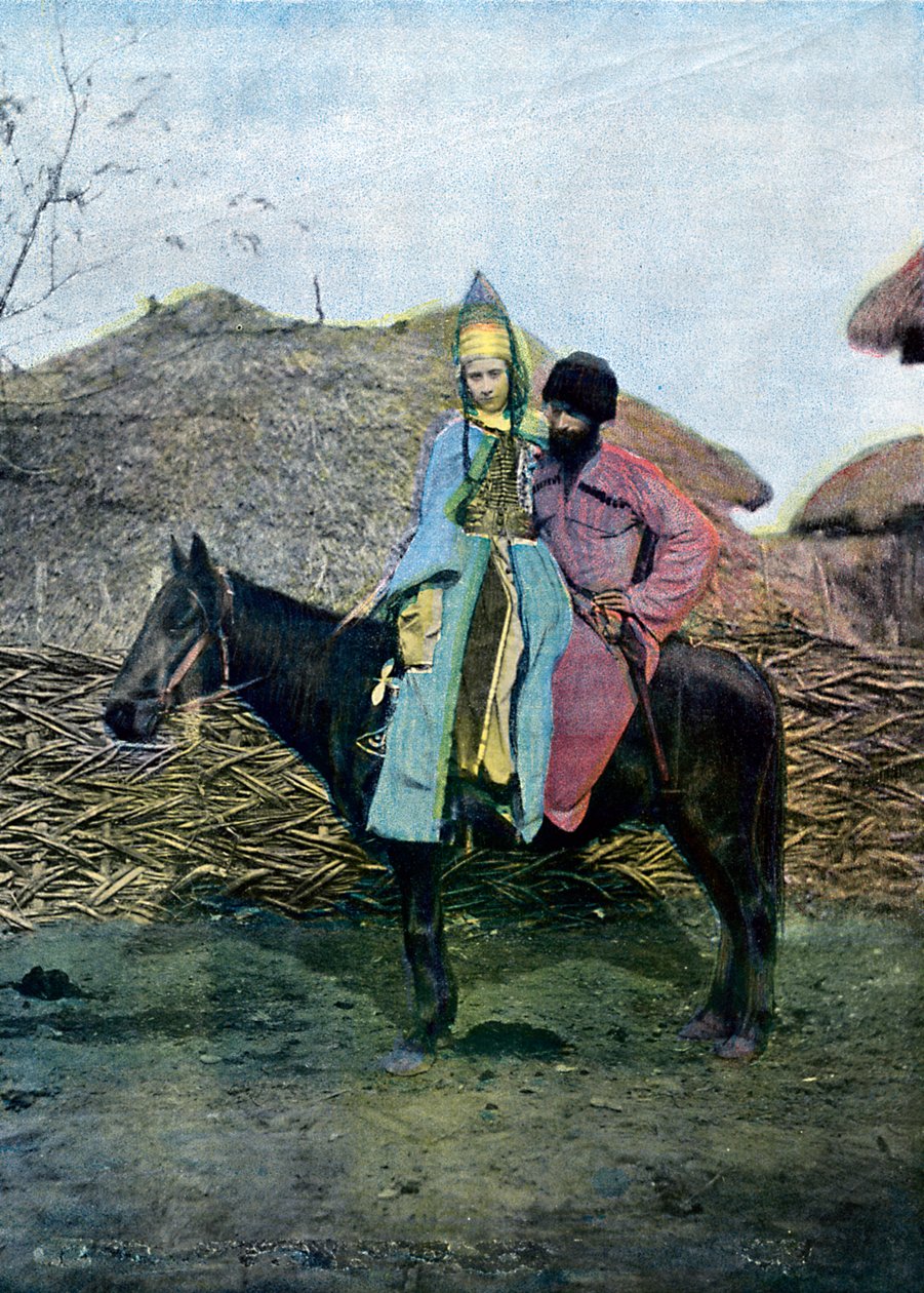 Kabardinský pár na cestě, c1890 od Unbekannt