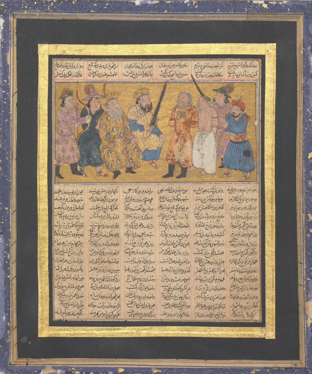 Kai Khusrau na trůnu držící meč, folio z První malé Shahnamy..., ca. 1300-30. od Unbekannt