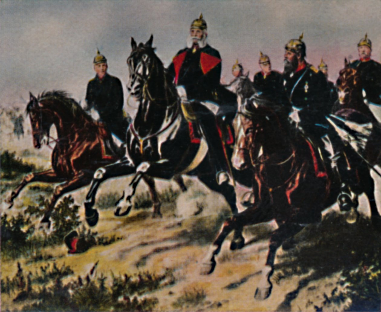 Kaiser Wilhelm I. 1797-1888 a jeho paladinové. - Obraz od Camphausena, 1934. od Unbekannt