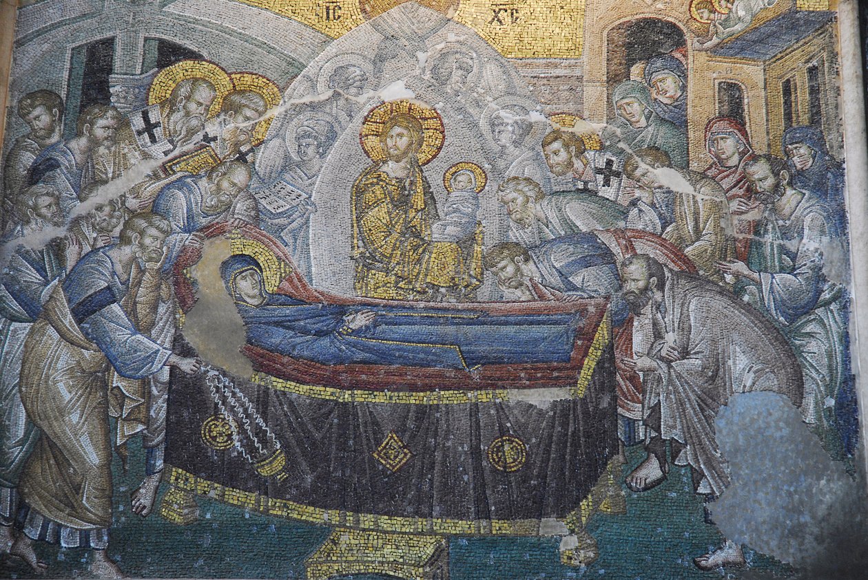 Kariye Camii (kostel St Sauveur In Chora) freska: Dormition (Mariina smrt), Istanbul, Turquie od Unbekannt