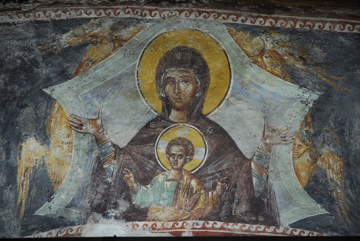 Kariye Camii (kostel St Sauveur In Chora) freska: Panna a dítě, Istanbul, Turquie od Unbekannt