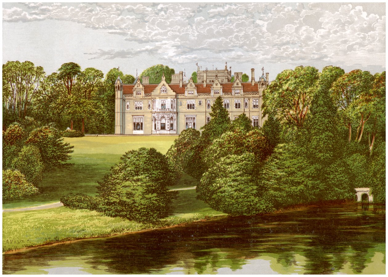 Keele Hall, Staffordshire, domov rodiny Sneyd, c1880 od Unbekannt