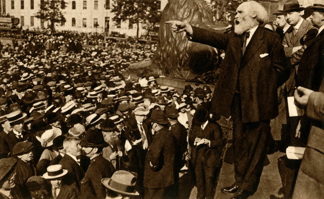 Keir Hardie má projev na Trafalgar Square v Londýně, 2. srpna 1914, 1933. od Unbekannt