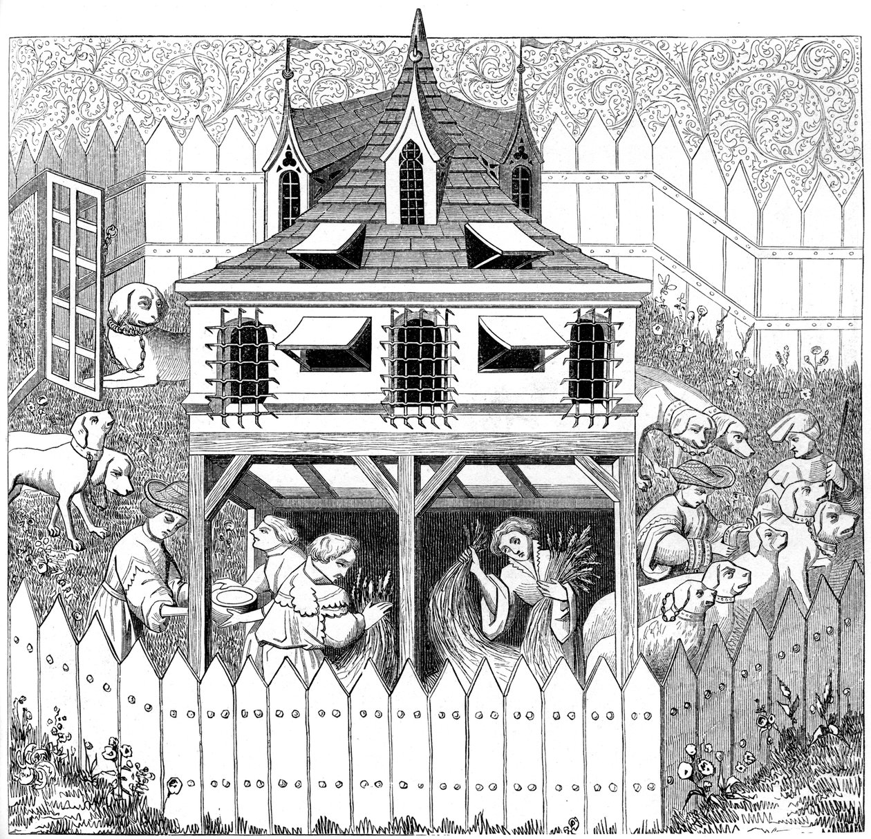 Chovatelská stanice, ve které by měli psi žít a jak by měli být chováni, 15. století, 1849 od Unbekannt