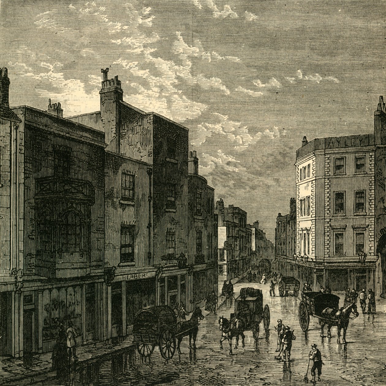 Kensington High Street, v roce 1860, c1876. od Unbekannt