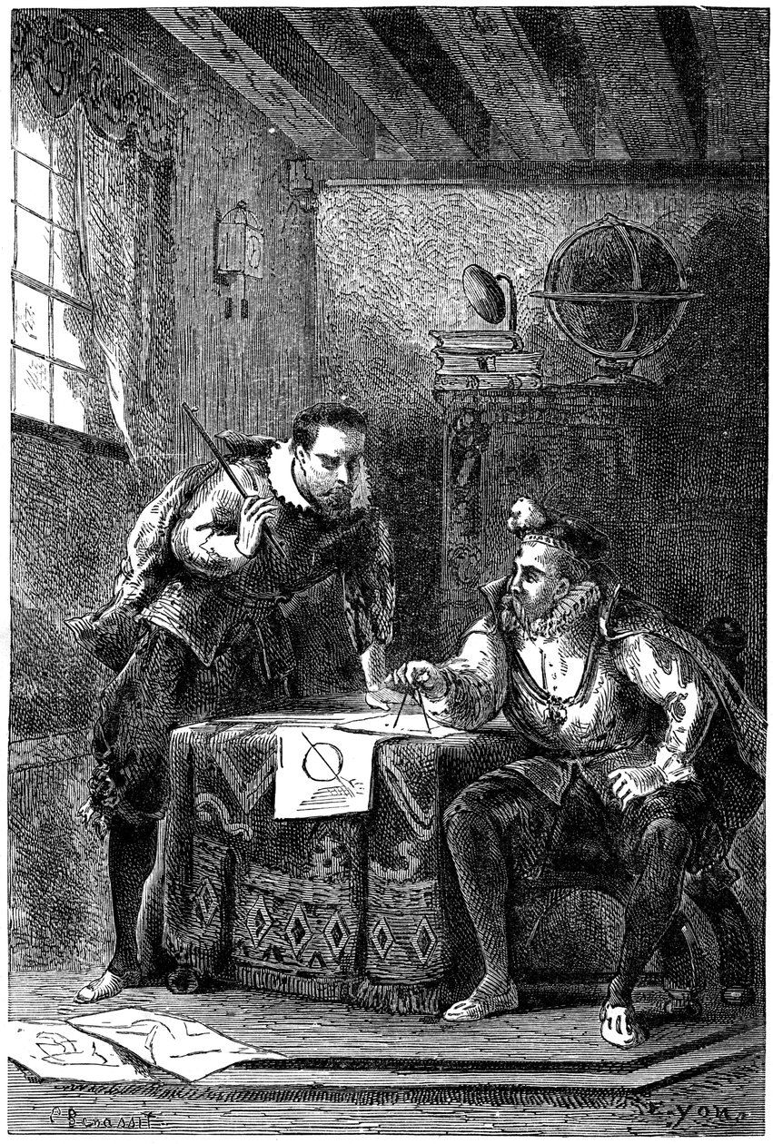 Kepler a Brahe při společné práci c1600, c1870 od Unbekannt