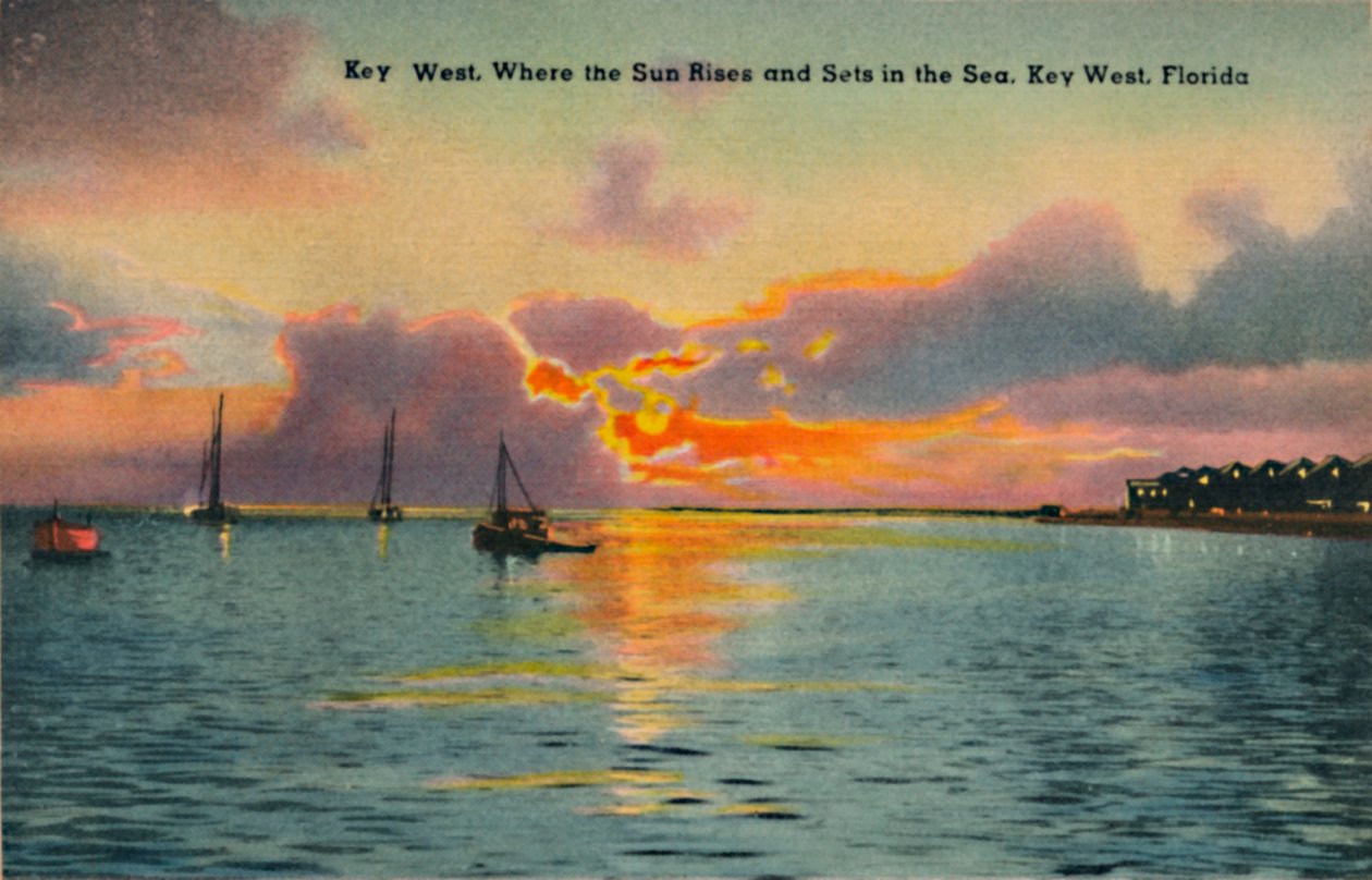 Key West. Kde slunce vychází a zapadá v moři, Key West, Florida, c1940 od Unbekannt