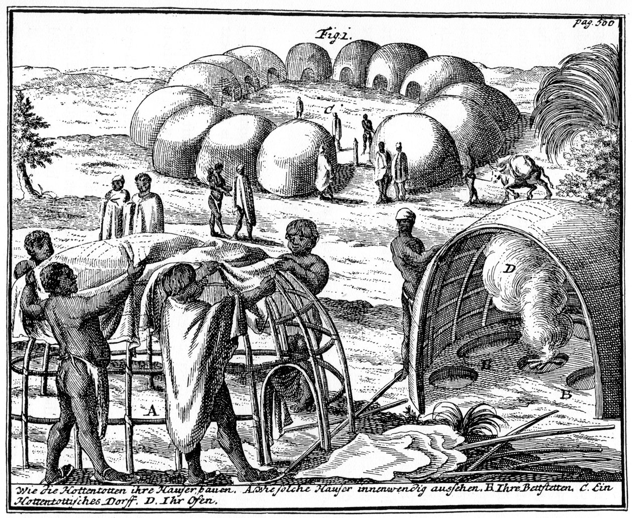 Khoikhoi huts and kraal, Jižní Afrika, 1931 od Unbekannt