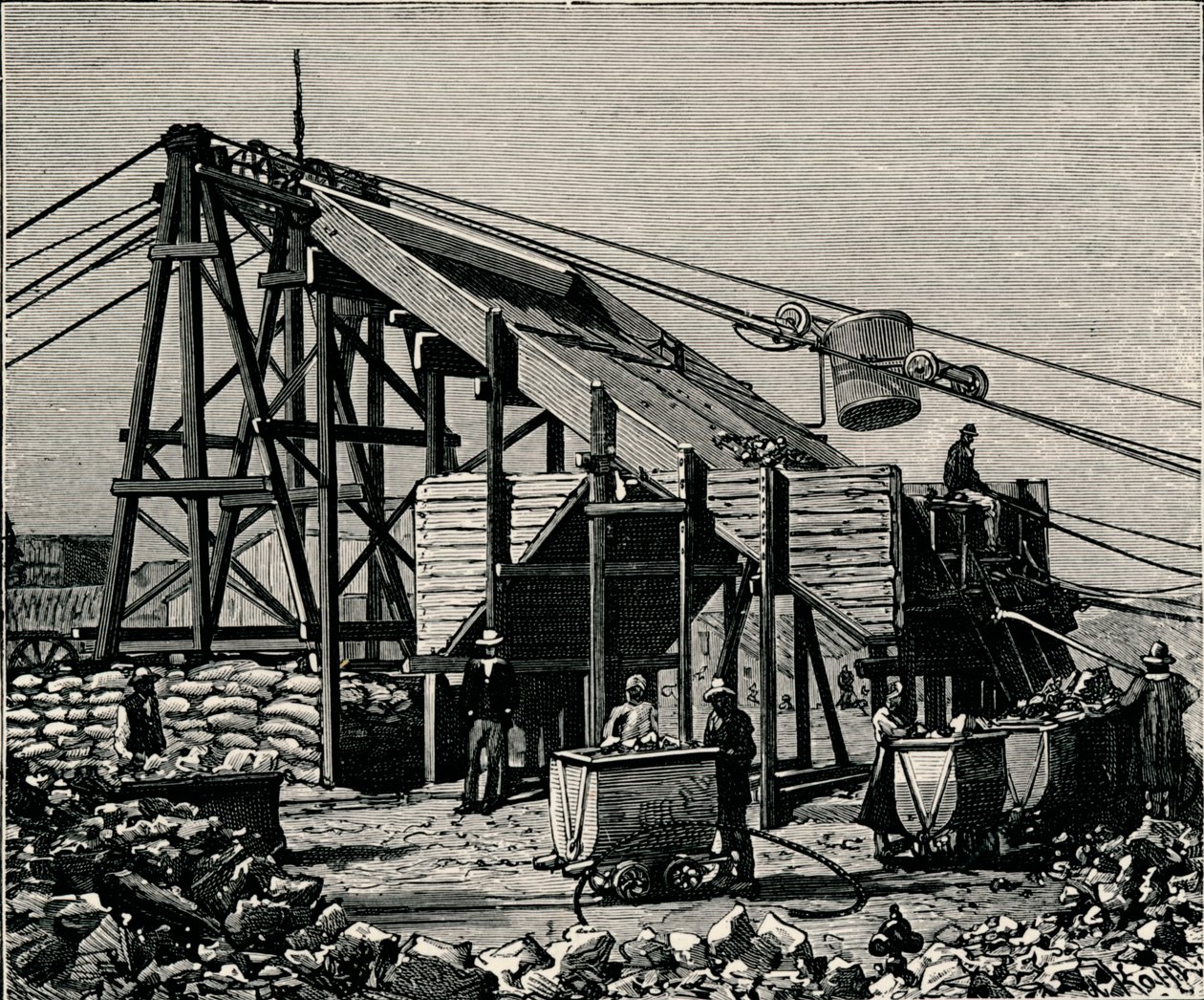 Kimberley Diamond Mine: zařízení pro získávání diamantové země, 1896 od Unbekannt
