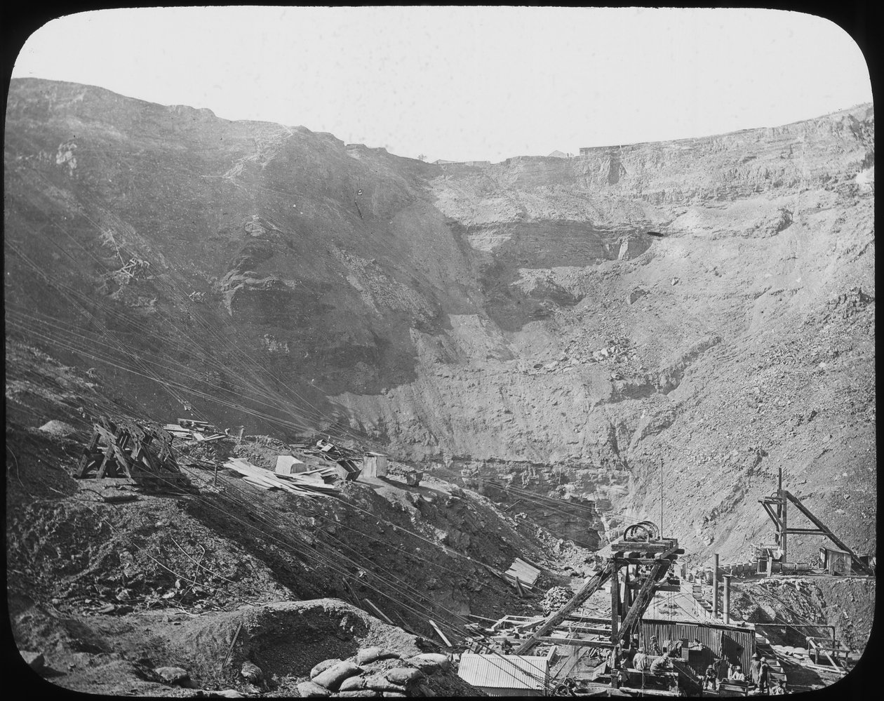 Diamantový důl Kimberley, Jižní Afrika, c1890 od Unbekannt