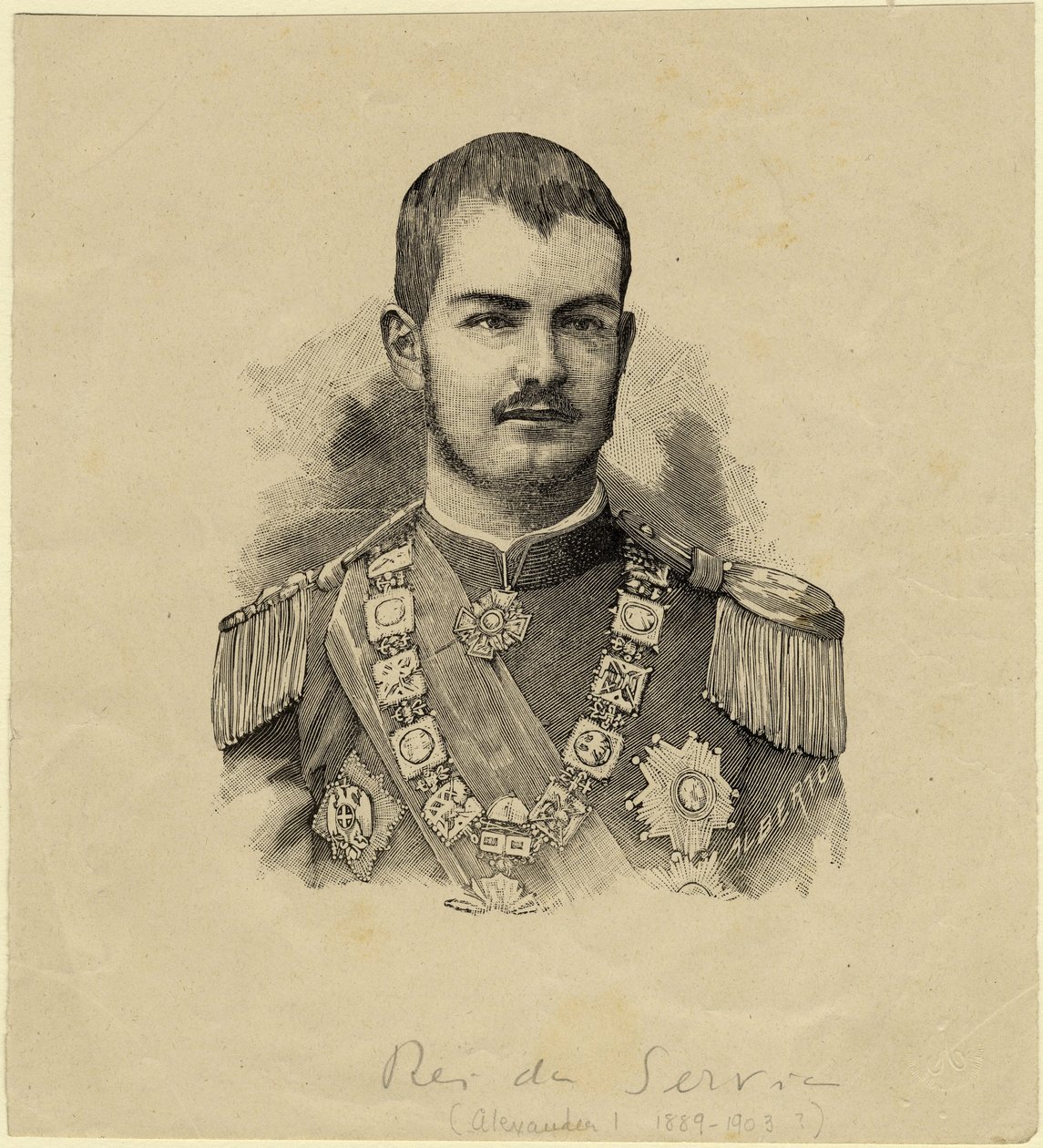 Srbský král Aleksandar 1876-1903, c. 1889 od Unbekannt