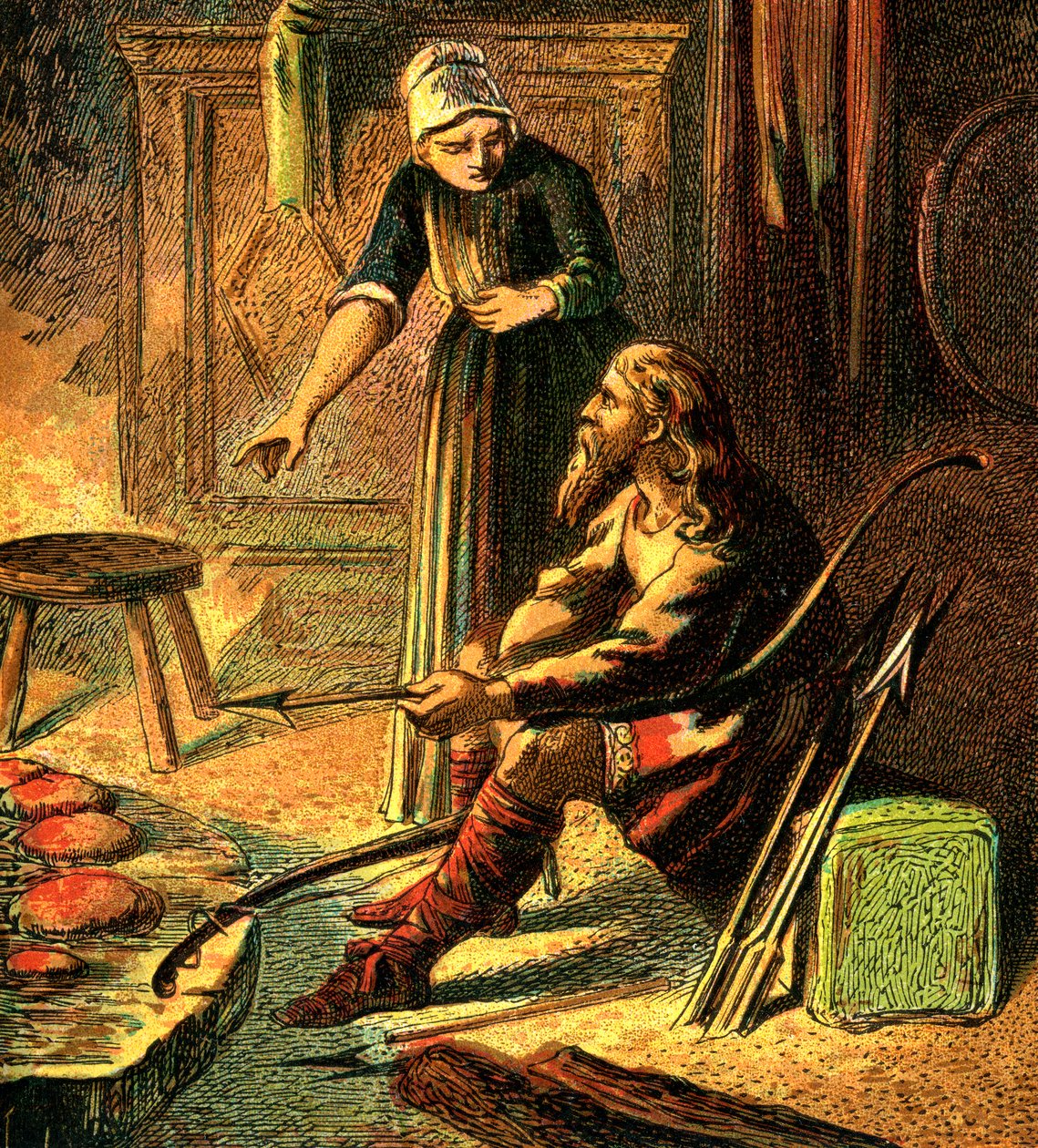 King Alfred And The Cakes, c1850 od Unbekannt