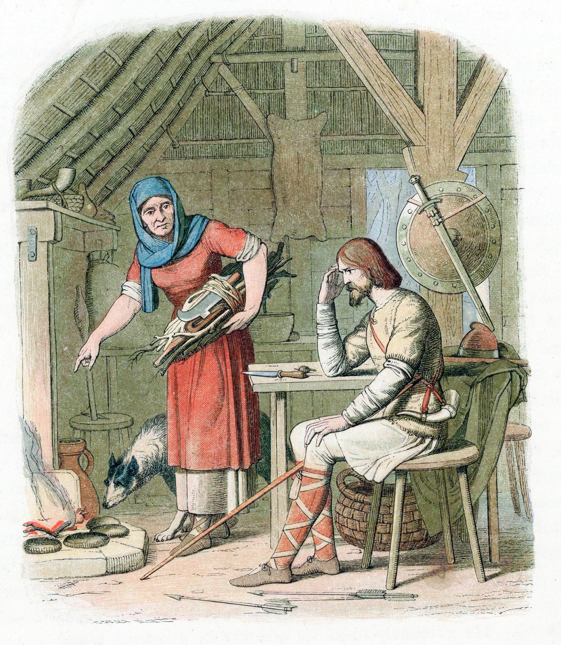 Král Alfred pálí koláče, 878 1864 od Unbekannt