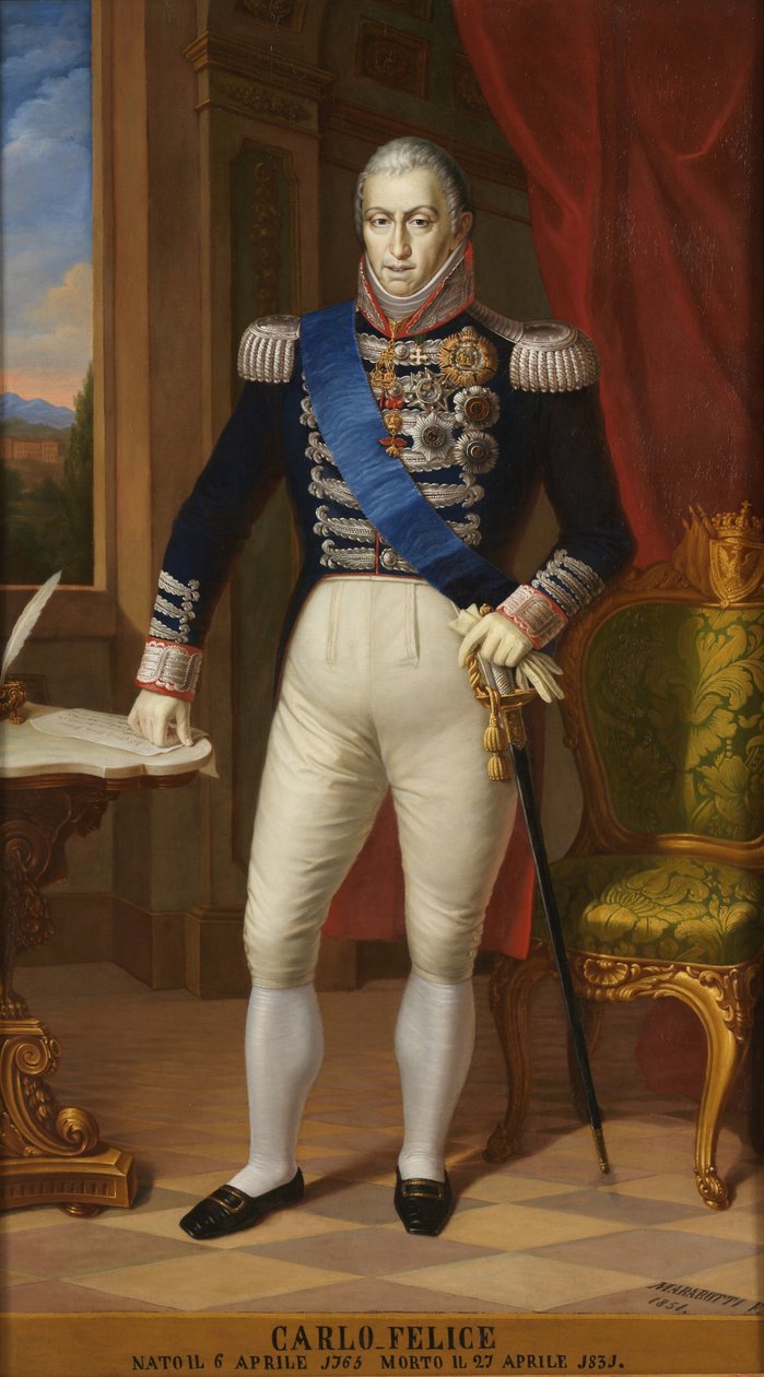 Král Karel Felix ze Sardinie 1765-1831 od Unbekannt