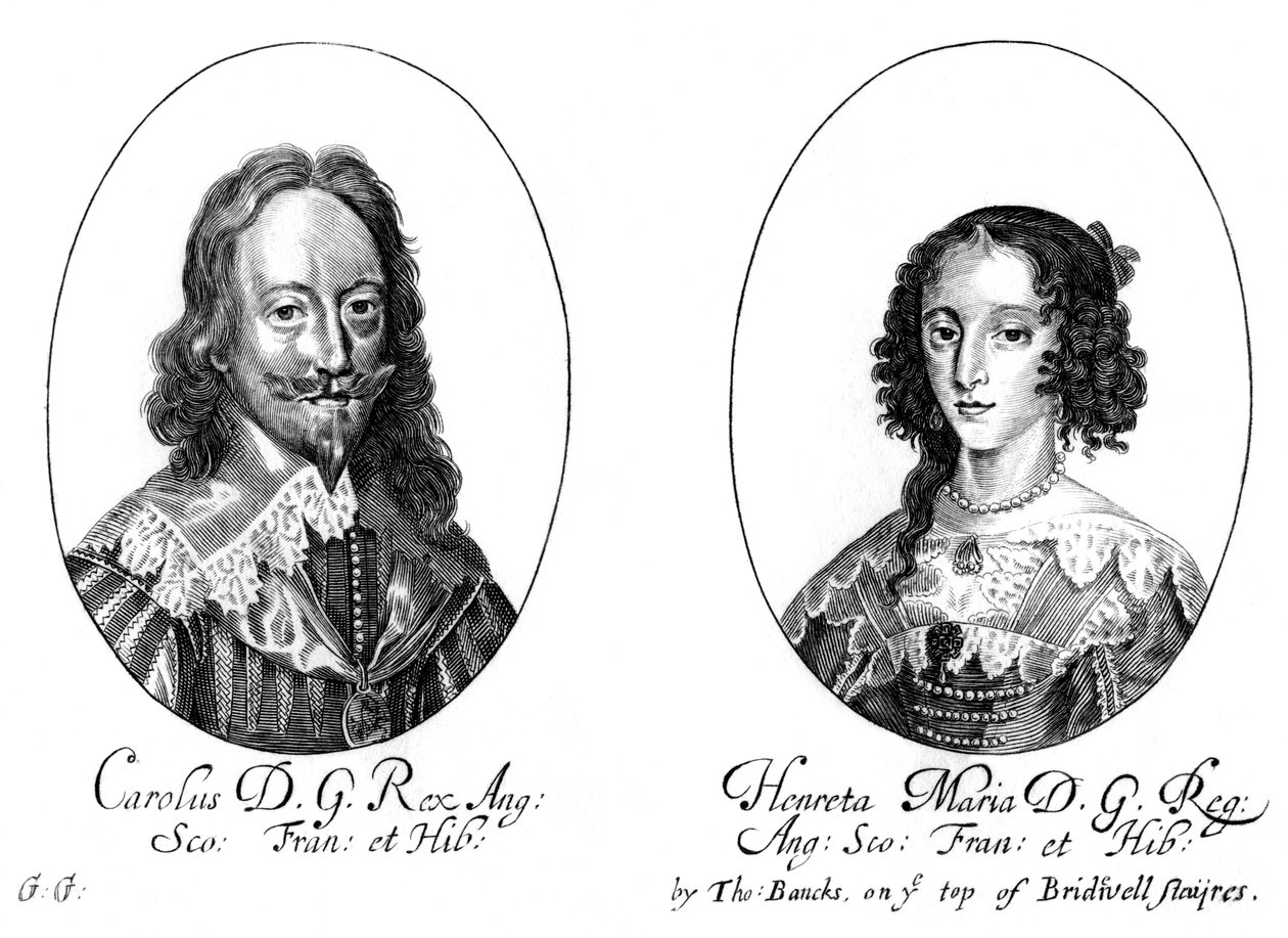 Král Karel I. 1600-1649 a královna Henrietta Maria 1609-1669 od Unbekannt