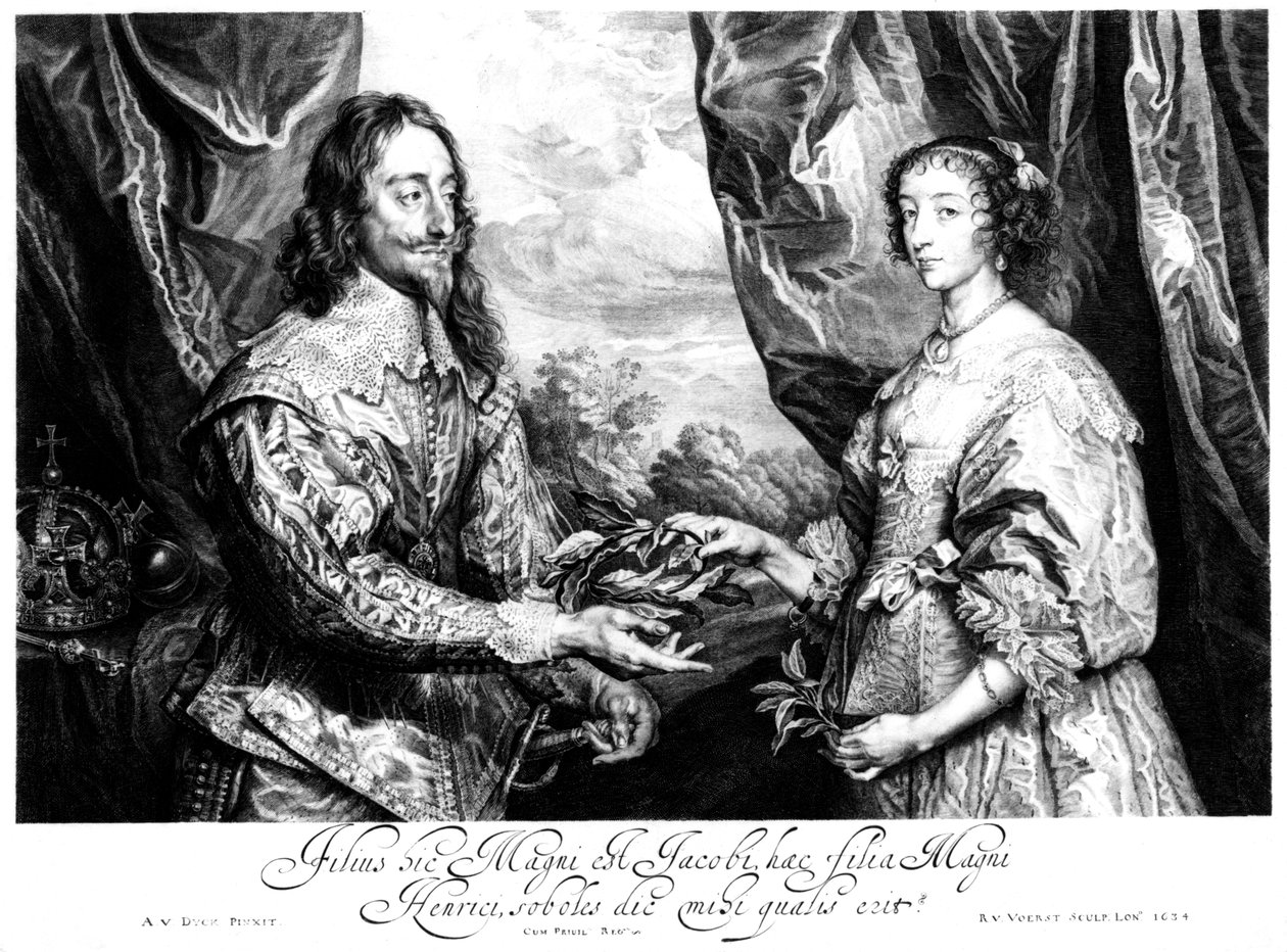 Král Karel I. 1600-1649 a královna Henrietta Maria 1609-1669 od Unbekannt