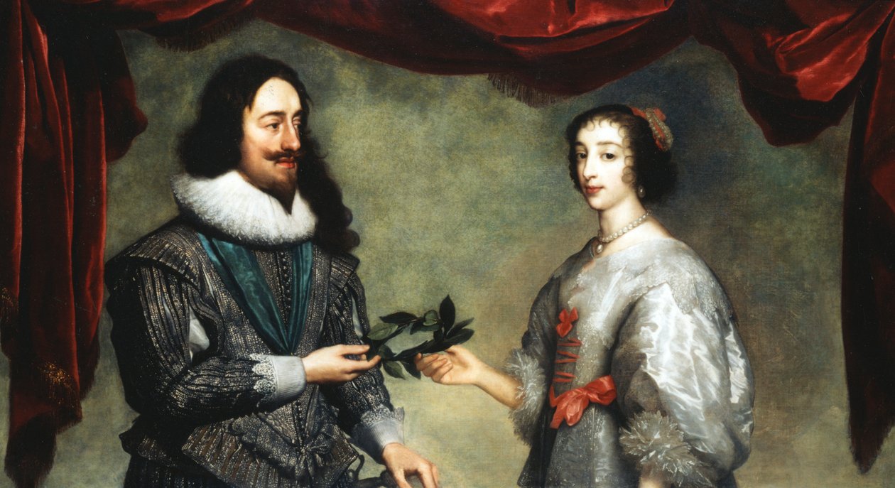 Král Karel I. 1600-1649 a královna Henrietta Maria 1609-1669 od Unbekannt