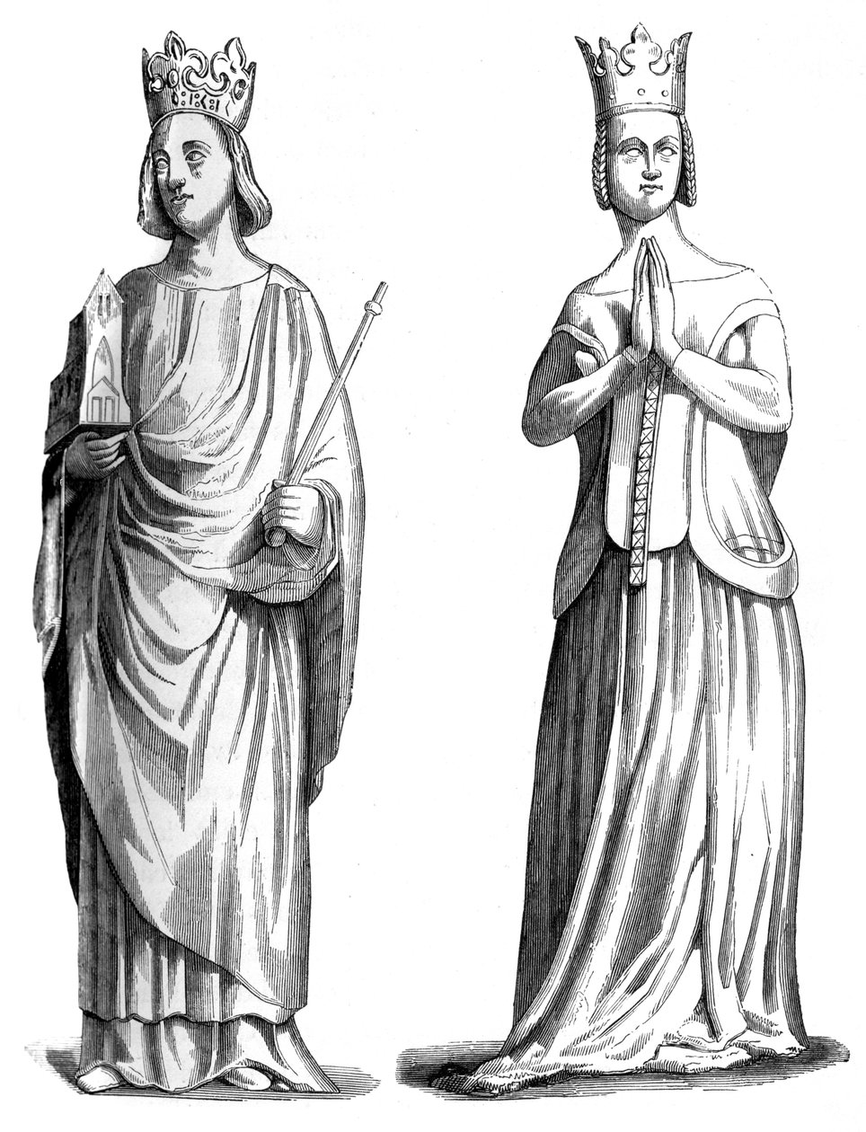 Francouzský král Karel V. 1337-1380 a Jana Bourbonská 1338-1378, 1849 od Unbekannt