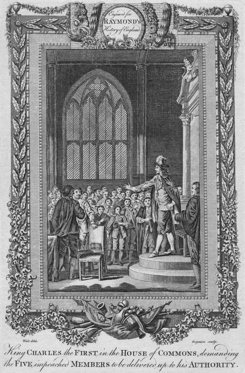 Král Karel První v Dolní sněmovně, c1787 od Unbekannt