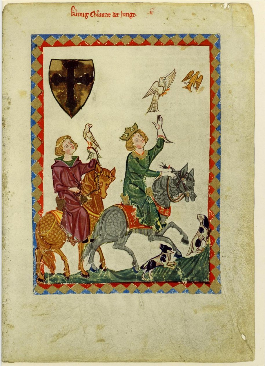 Král Konrád mladší z kodexu Manesse, mezi 1305 a 1340 od Unbekannt
