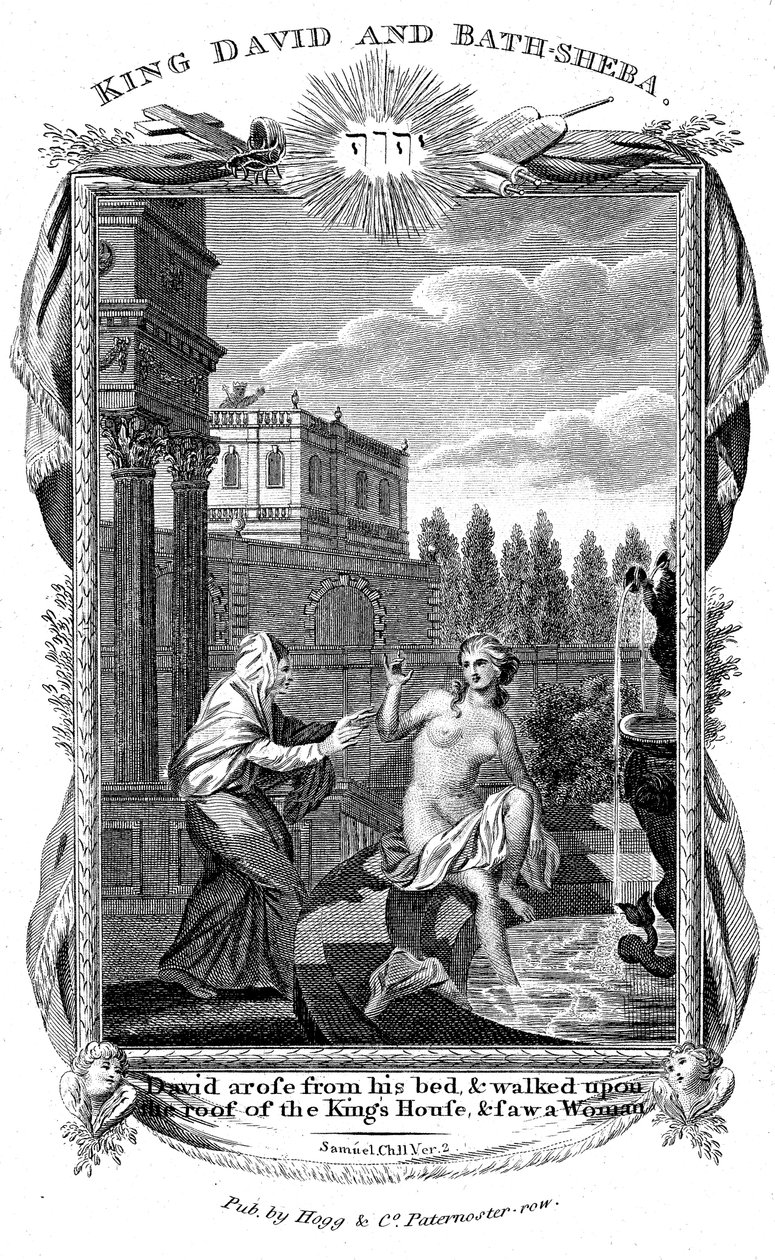 Král David shlíží na Batšebu, c1804 od Unbekannt