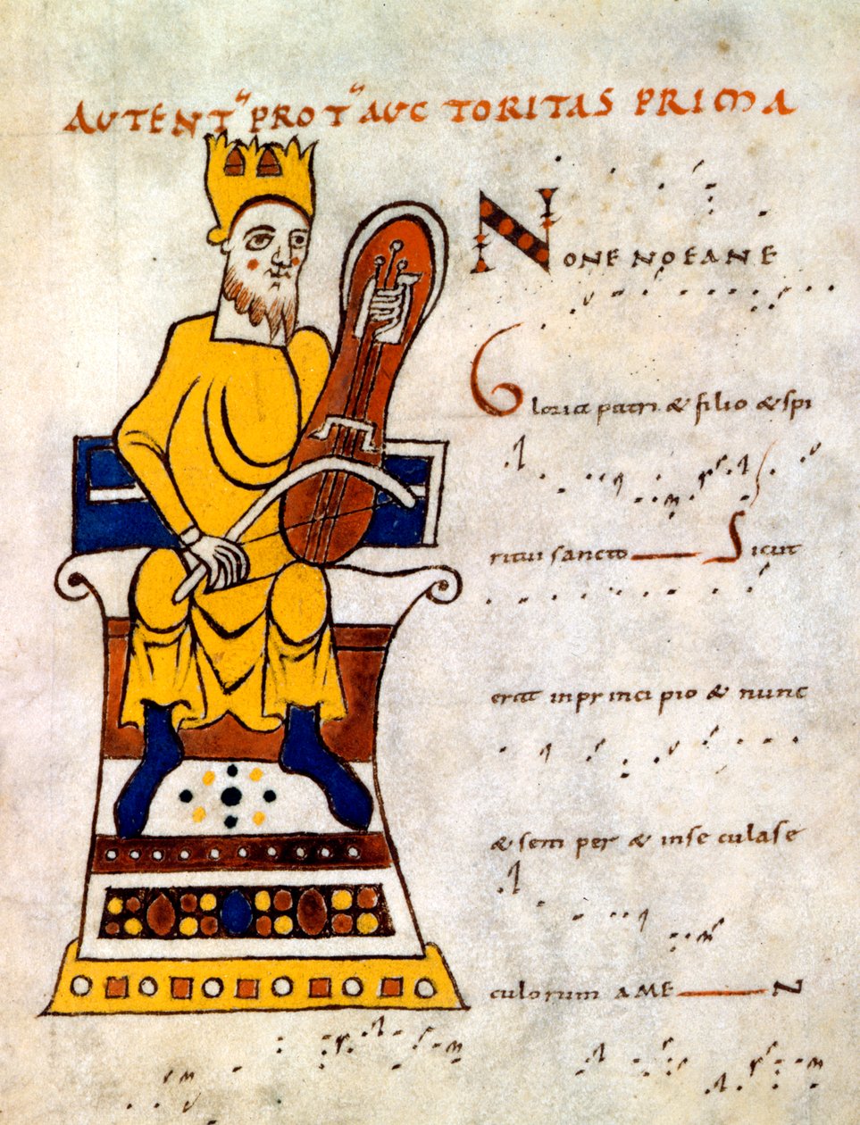 Král David hrající na „lyru“, 10.–11. století od Unbekannt