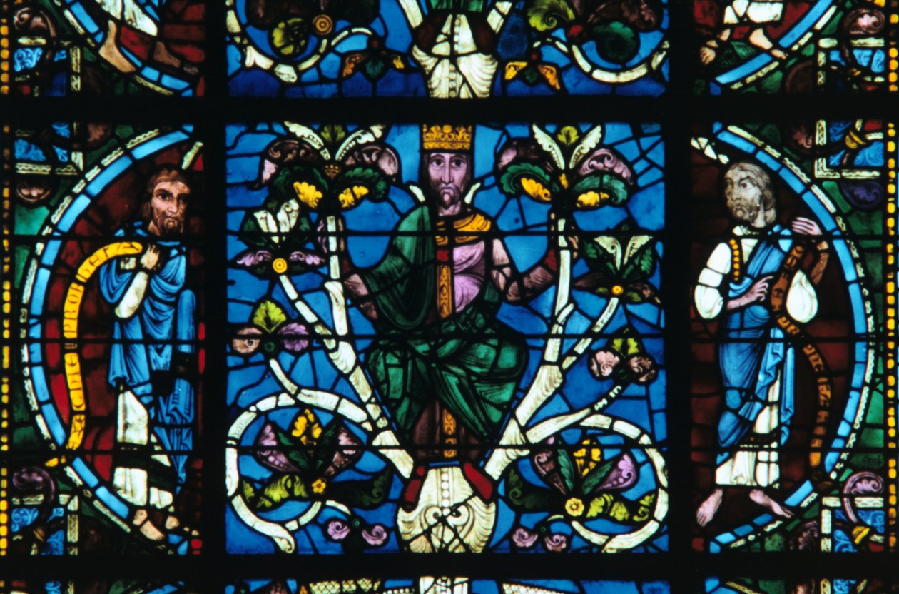 Král David, barevné sklo, katedrála v Chartres, Francie, 1145-1155 od Unbekannt