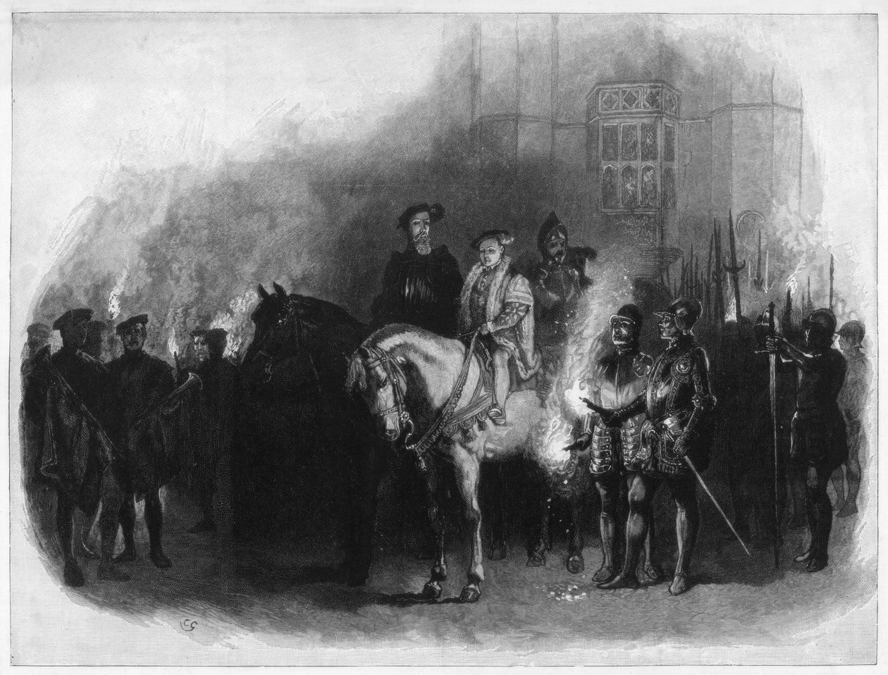 Král Edward VI a Edward Seymour, vévoda ze Somersetu, Hampton Court, 19. století od Unbekannt