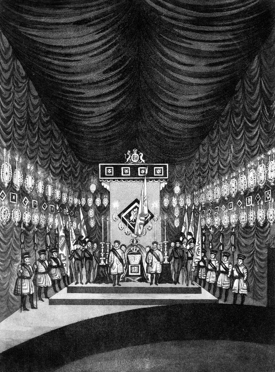 Král Jiří IV ležící ve státě Windsor Castle, 1830 od Unbekannt