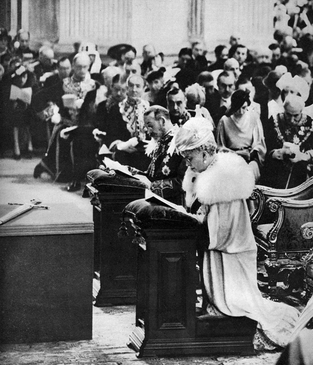 Král Jiří V. a královna Marie v katedrále St Pauls, děkovná bohoslužba Silver Jubilee, 1935 od Unbekannt