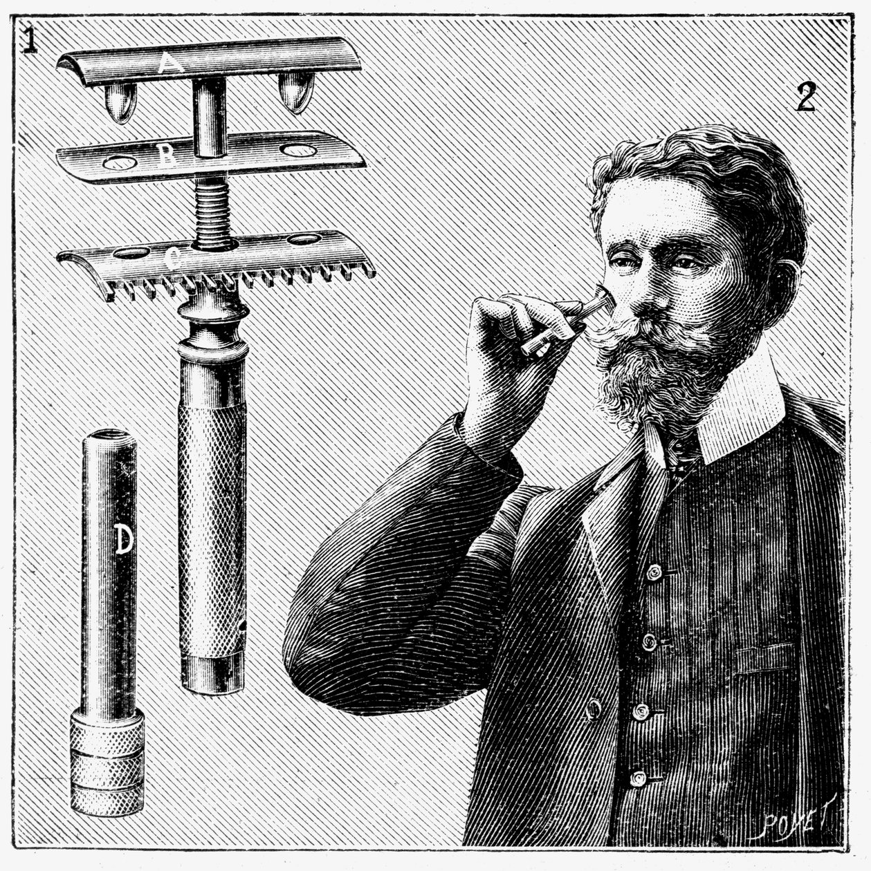 Holicí strojek King Gillette s vyměnitelnou čepelí, 1905 od Unbekannt