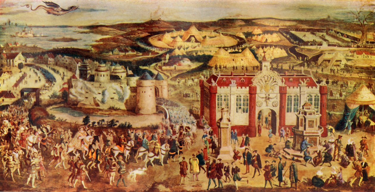 Král Jindřich VIII. Setkání...František na...Poli zlatého plátna, 1520, c1930. od Unbekannt