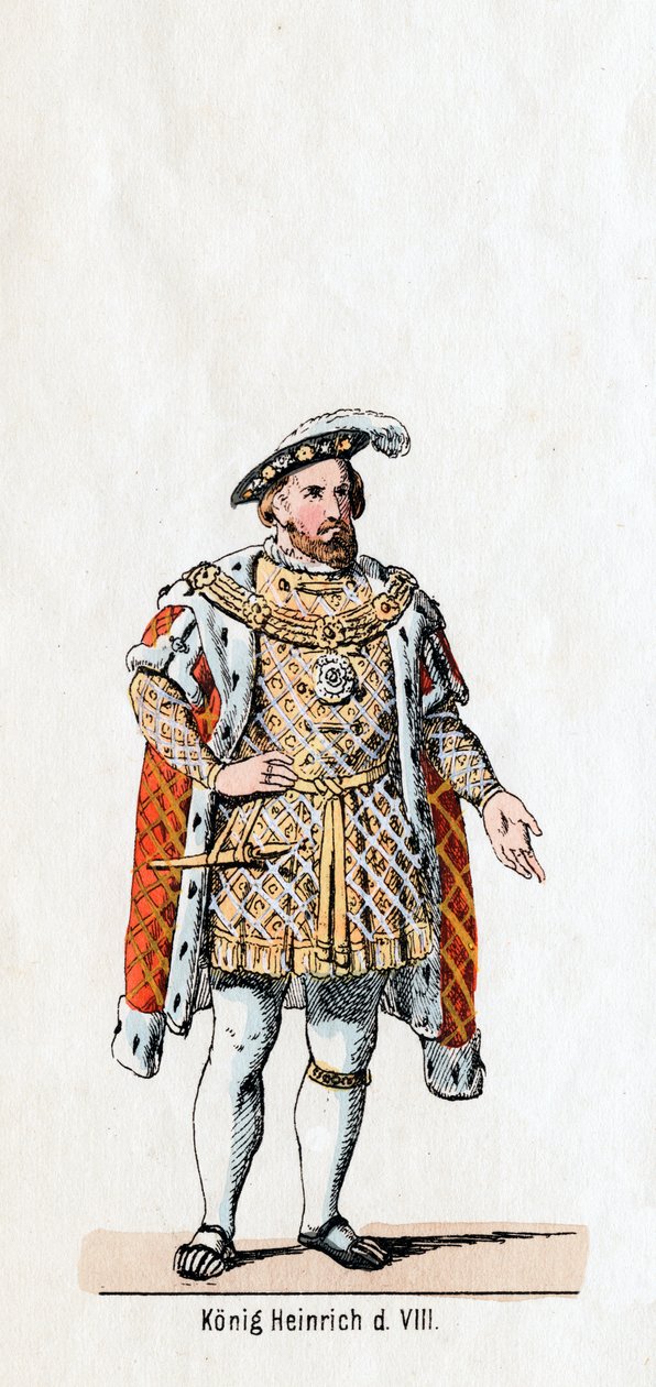 Anglický král Jindřich VIII., návrh kostýmů pro Shakespearovu hru, Jindřich VIII., 19. století od Unbekannt