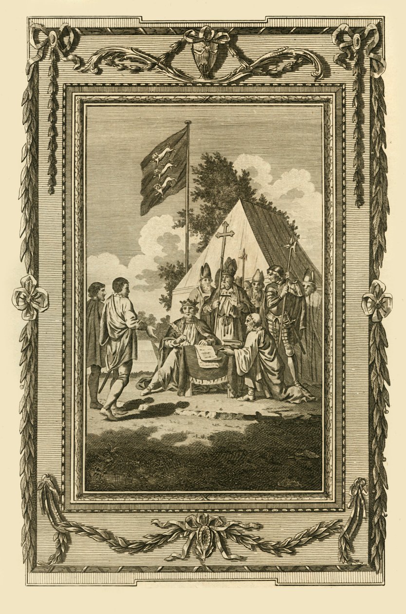 Král Jan podepisuje Magna Charta, 5. června 1215, 1783. od Unbekannt