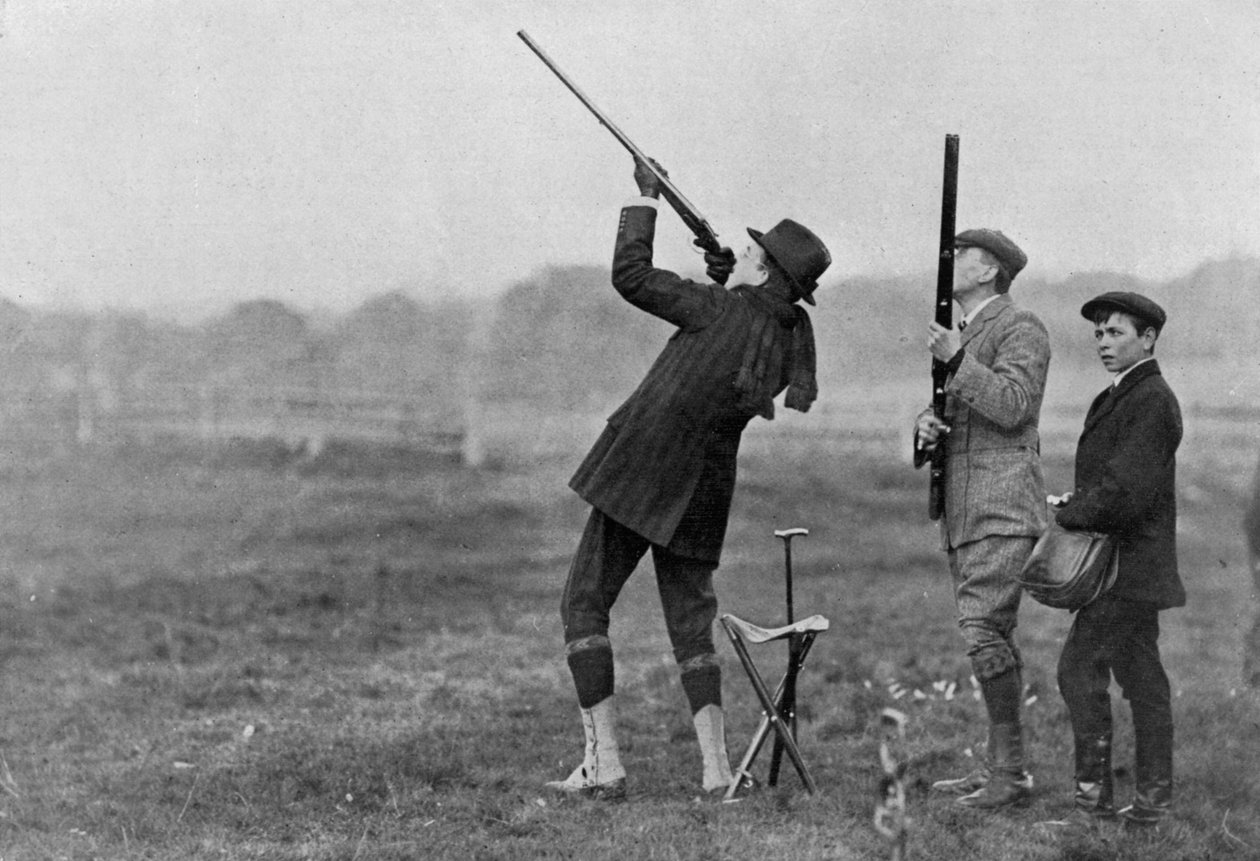 Portugalský král Manuel II. střílí ve Windsoru, Berkshire, 1909 od Unbekannt
