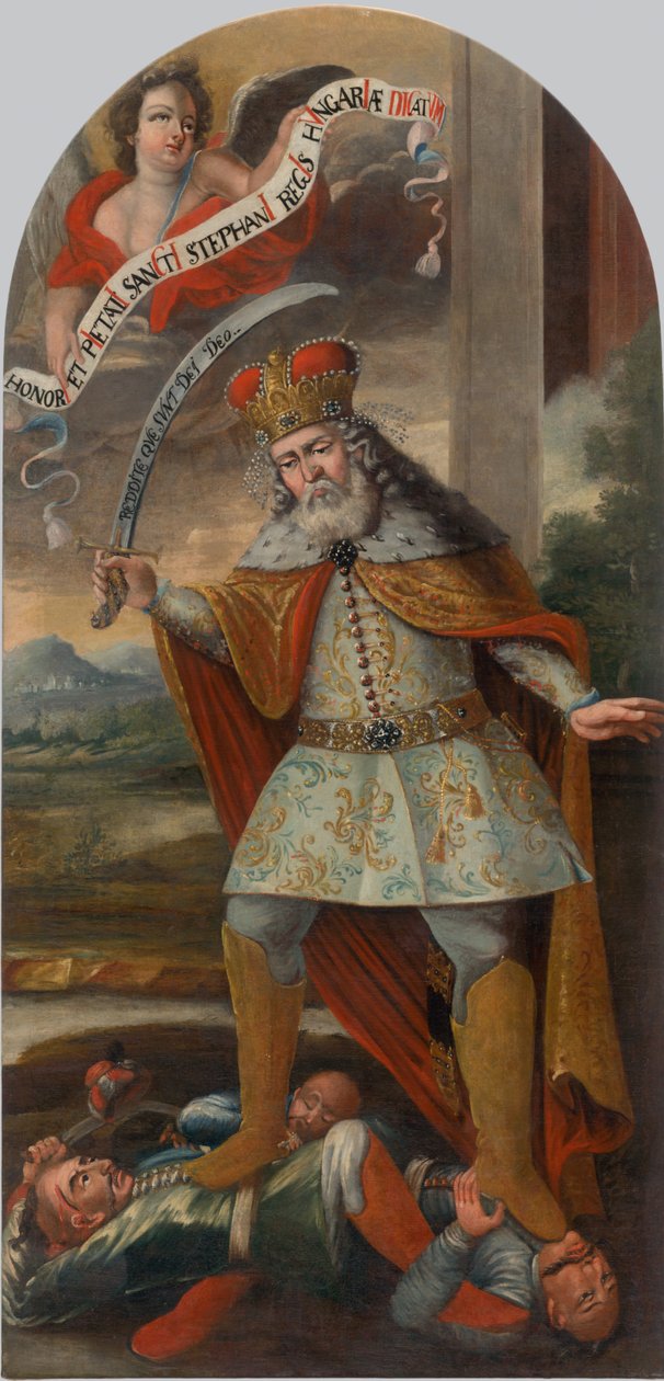 Král Svatý Štěpán v bitvě s Turky, ca. 1718-1719. od Unbekannt