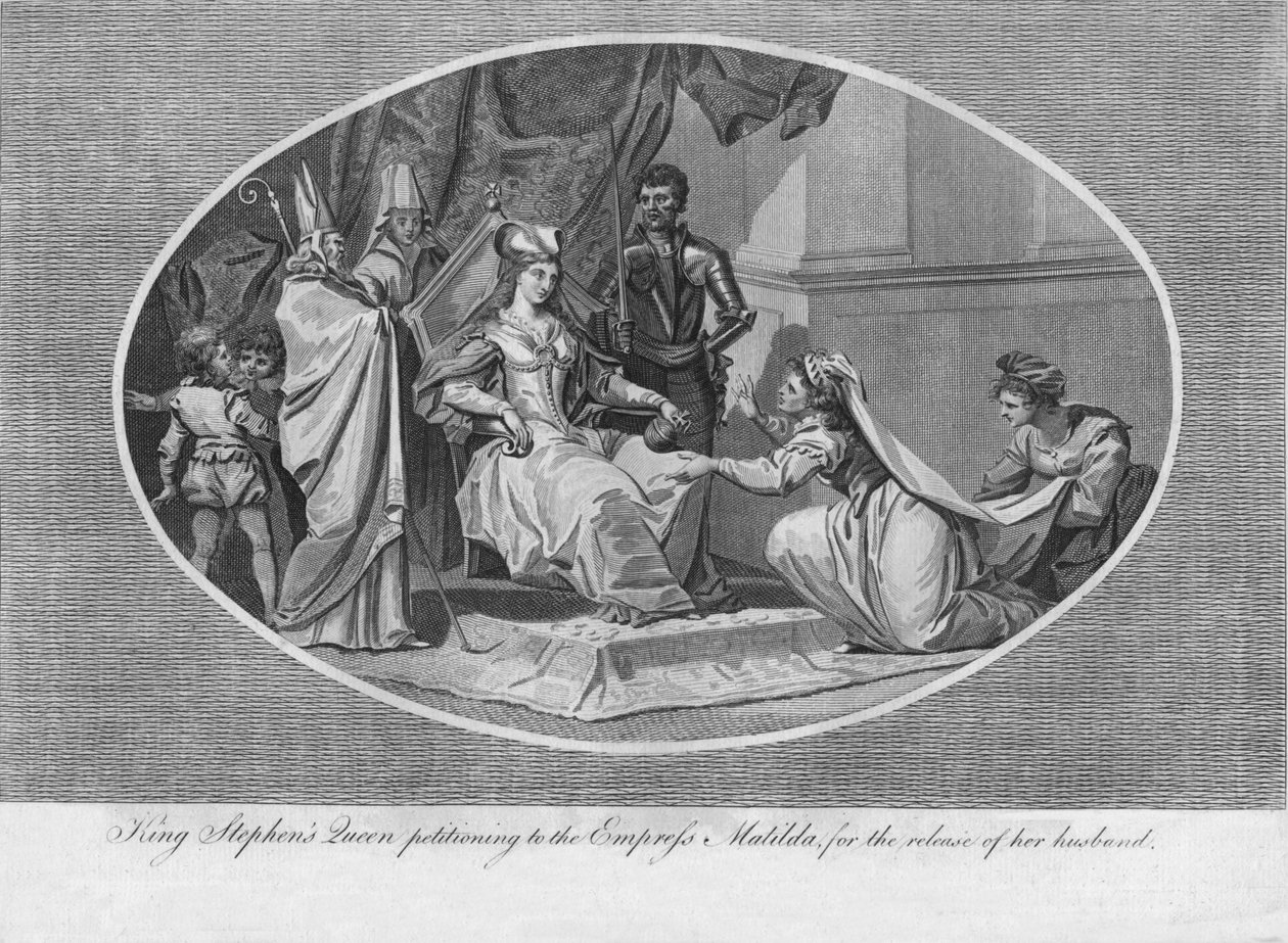 Královna King Stephens žádá císařovnu Matildu o propuštění jejího manžela, 1141 1793 od Unbekannt