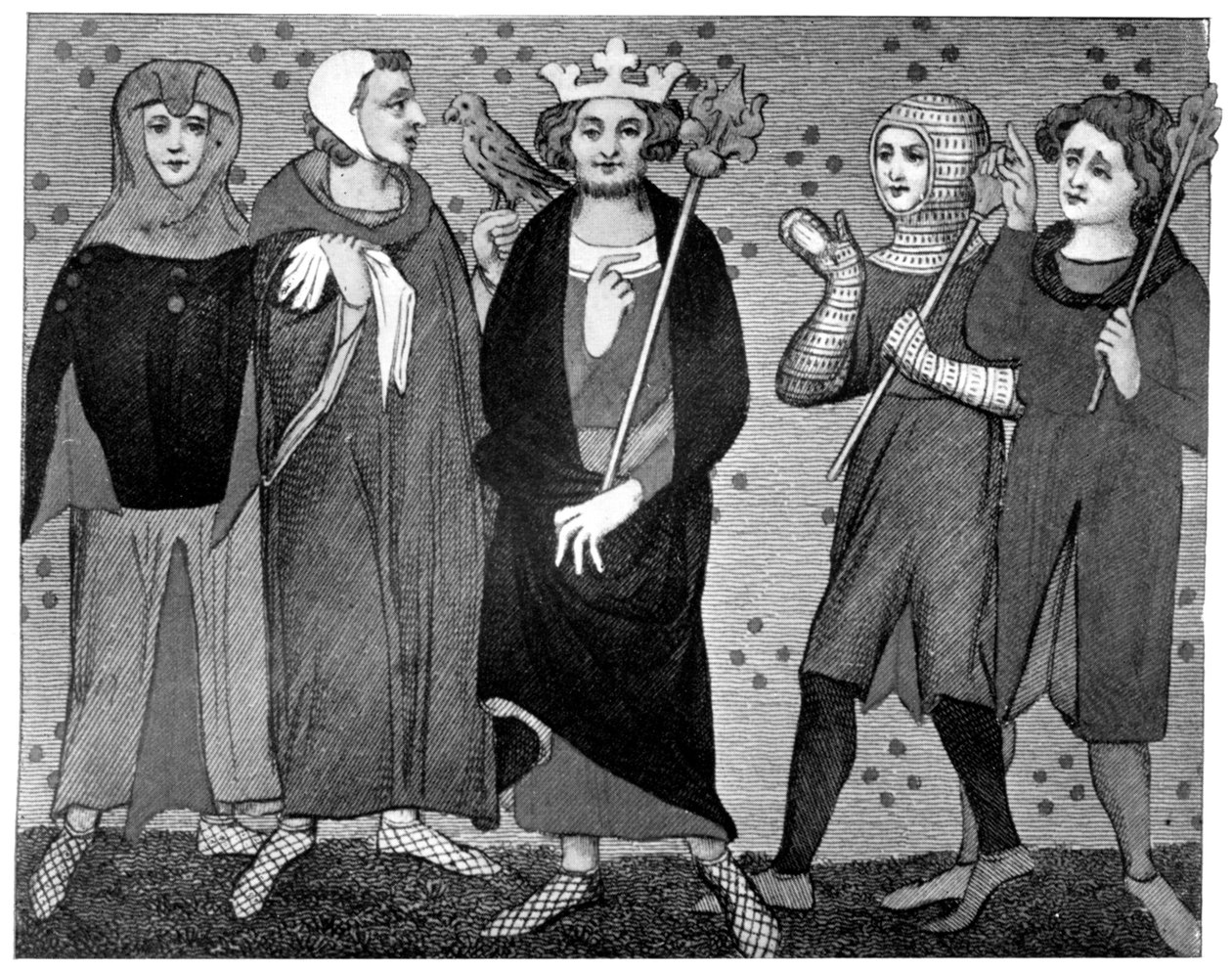 Král a dvůr, konec 13.-14. století, 1910 od Unbekannt