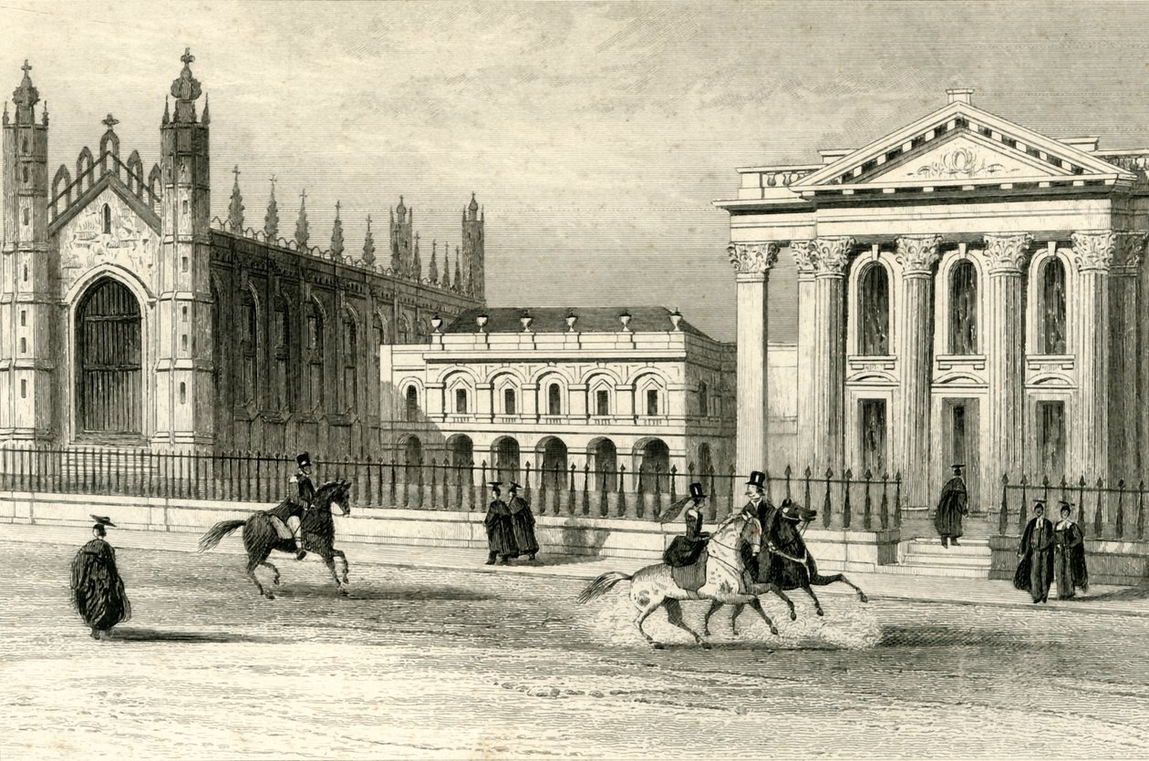 Kings College Chapel, Univerzitní knihovna a Senátní dům, Cambridge, c1835. od Unbekannt
