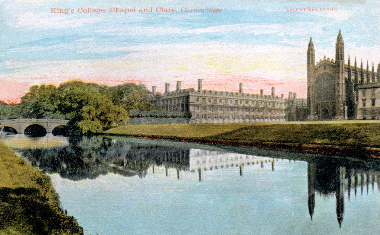 Kings College, Kings College Chapel a Clare College, Cambridge, počátek 20. století od Unbekannt