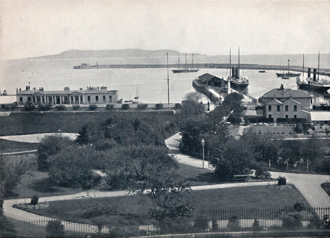 Kingstown - Celkový pohled na přístav, 1895 od Unbekannt