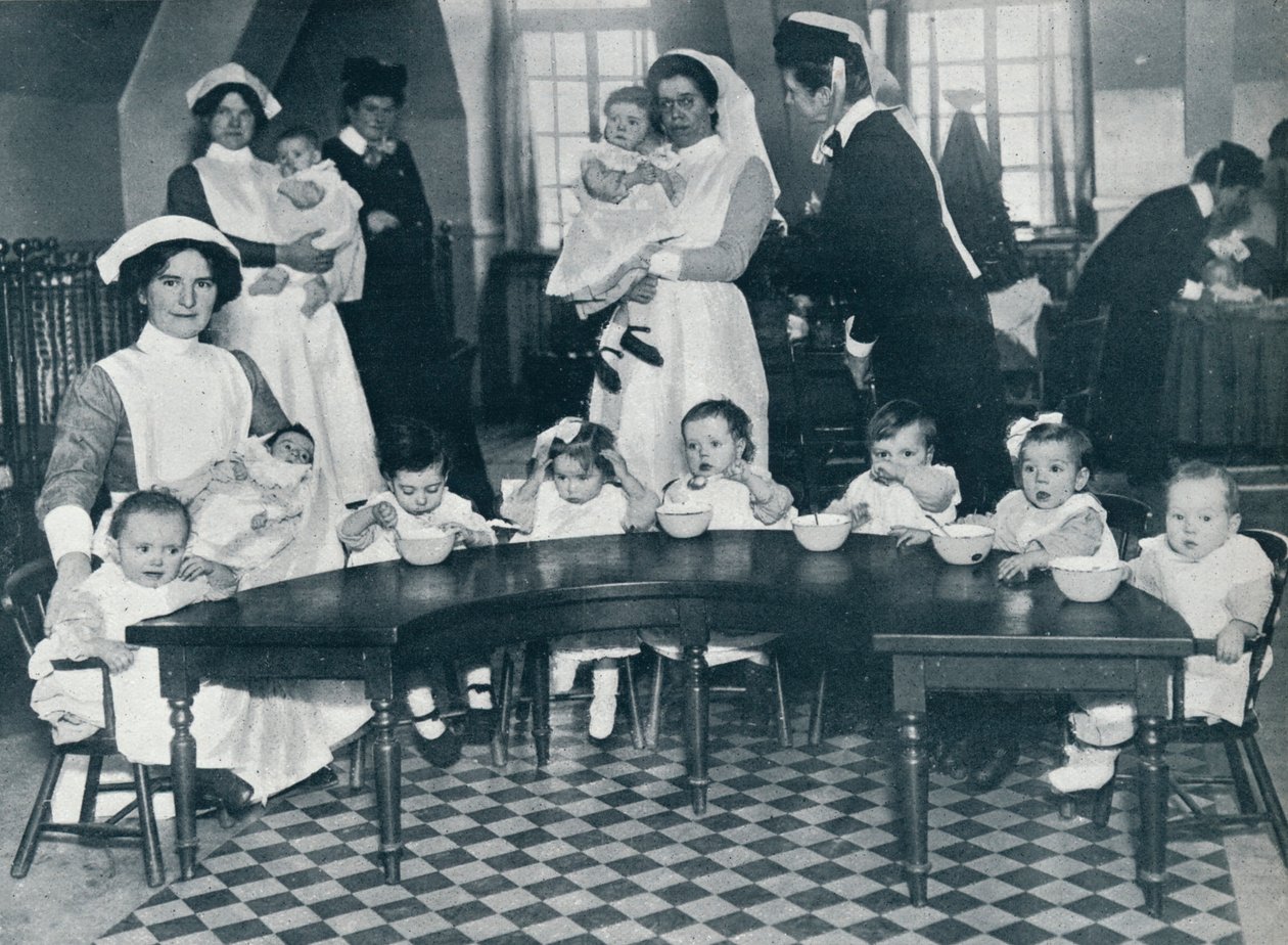 Kingsway Hall jesle pro děti s otci ve válce a matkami, které pracují, 1914 od Unbekannt