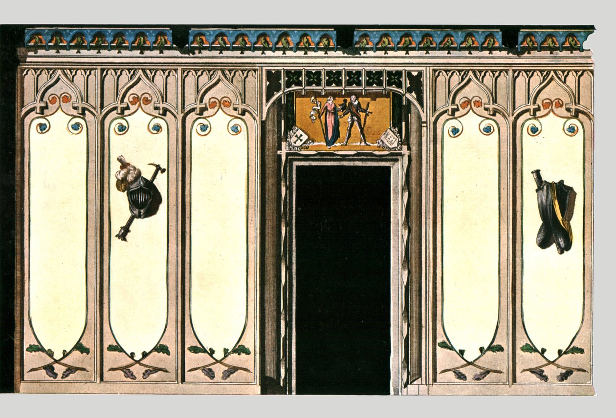 Rytířský sál v gotickém stylu, Lipsko, Německo, 1928. od Unbekannt
