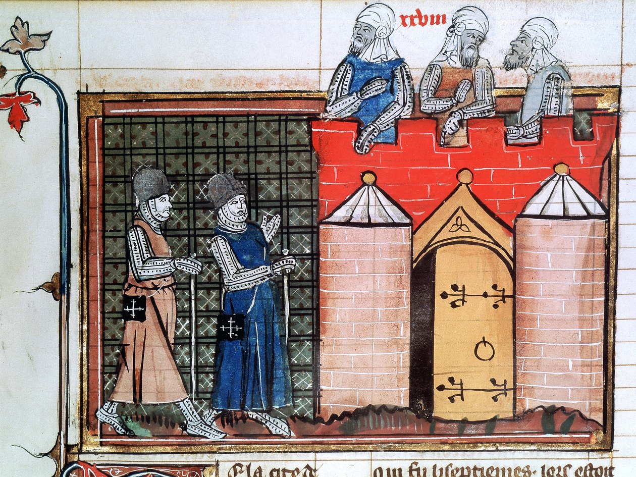 Templáři před Jeruzalémem, c1099, 14. století od Unbekannt