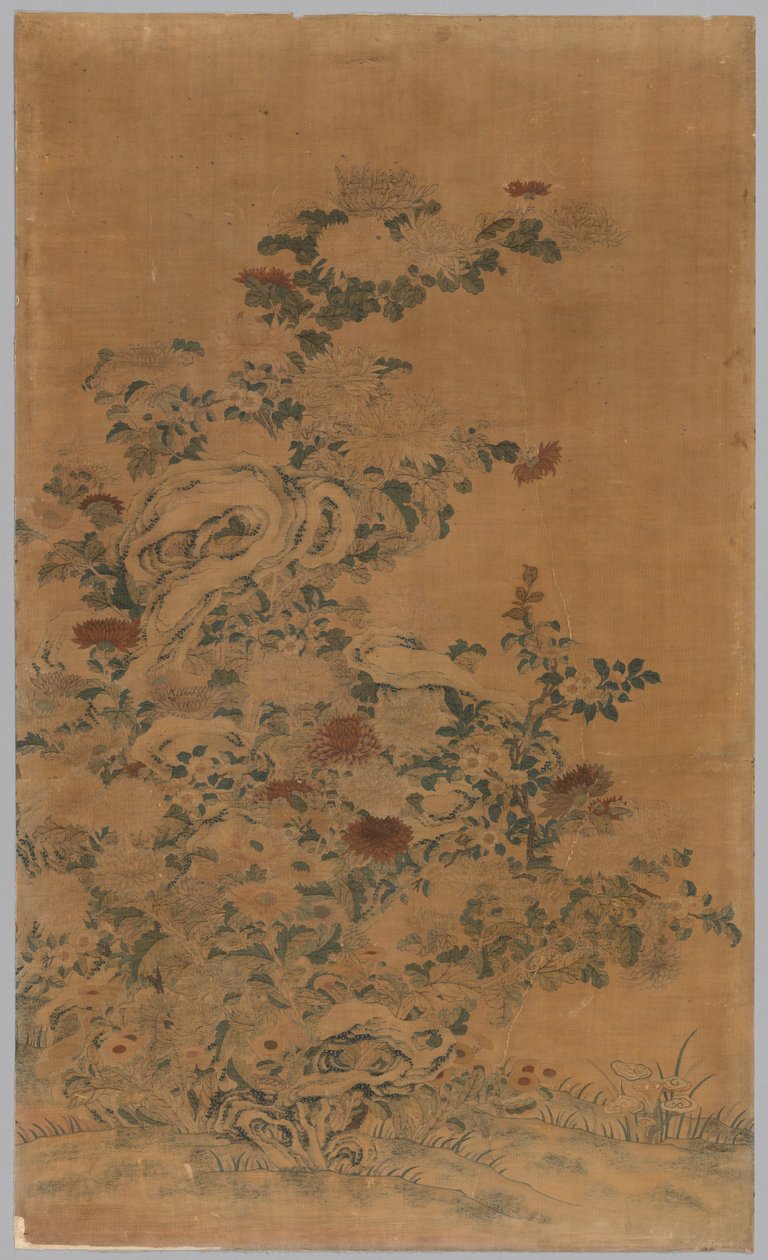 Panel Ko Ssu: Skály a chryzantémy, 1700 - 1800. od Unbekannt