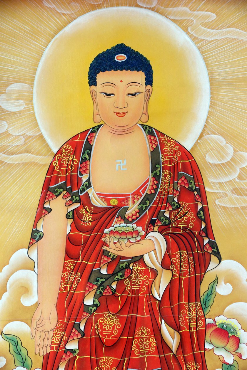 Klášter Kong Meng San Phor Kark See. Obraz Buddhy Shakyamuni, 20160819, Singapur, Singapur od Unbekannt